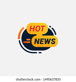 Breaking news badge template set. Latest hot news Label message information sticker vector illustration