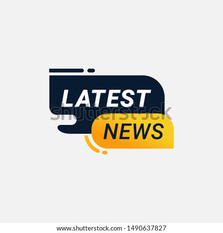 Breaking news badge template set. Latest hot news Label message information sticker vector illustration