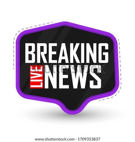 Breaking News, banner design template, vector illustration