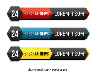 Breaking news banner. News header template. Vector illustration.