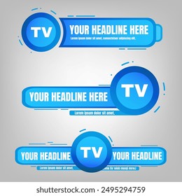 Breaking news banner lower third blue colors vector