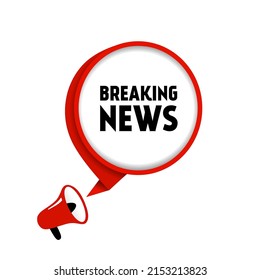 Breaking news banner. Breaking news with megaphone. Modern vector.