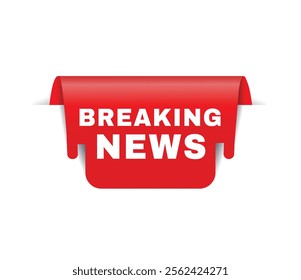 Breaking news banner red, colorful vector, advertising or business concept.