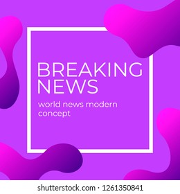 Breaking news banner. Simple and clean design. Proton Purple color. EPS 10 vector illustration. 