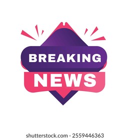 Breaking news banner symbol isolated speech template. Vector isolated for announce, business Advertising.