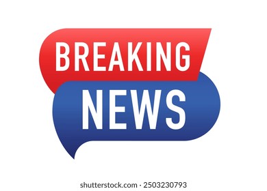 Breaking News banner. News TV program title, elegant and modern style, live news. Flat style design. Vector illustration