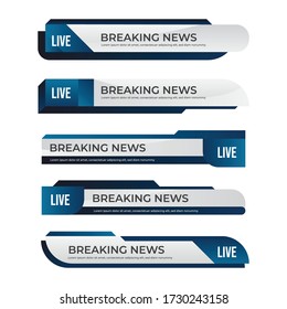 Breaking news banners set design collection television