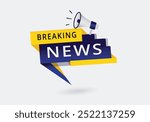 Breaking news colorful promotion template. Announcement  Banner label vector.