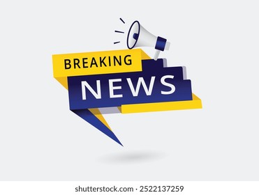 Breaking news colorful promotion template. Announcement  Banner label vector.