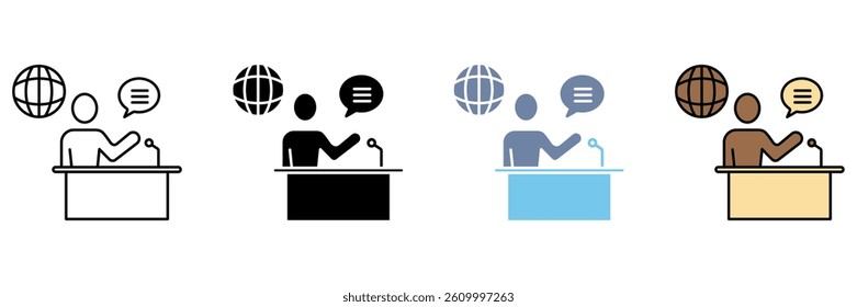 breaking news concept line icon. Simple element illustration.