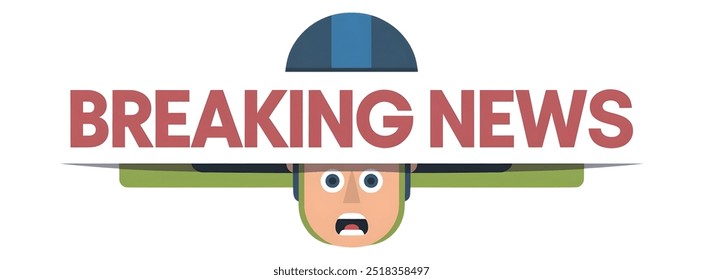 BREAKING NEWS creative banner,minimalistic flat vector illustration,,plain background