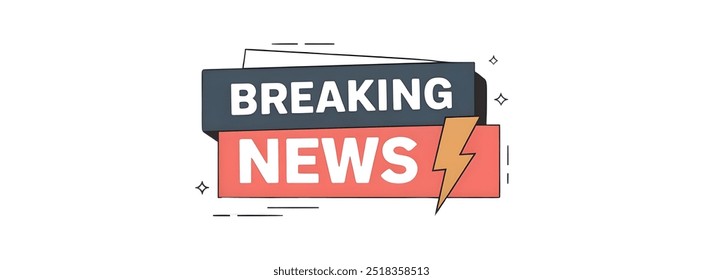 BREAKING NEWS creative banner,minimalistic flat vector illustration,,plain background