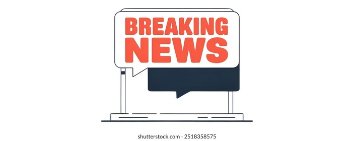 BREAKING NEWS creative banner,minimalistic flat vector illustration,,plain background