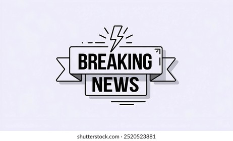 BREAKING NEWS creative banner,minimalistic flat vector illustration,plain background