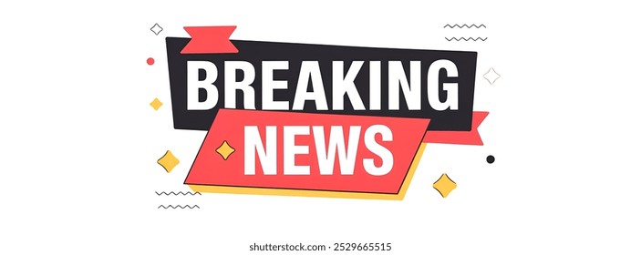 BREAKING NEWS creative banner,minimalistic flat vector illustration,plain background