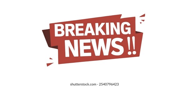 BREAKING NEWS creative banner,minimalistic flat vector illustration,plain background