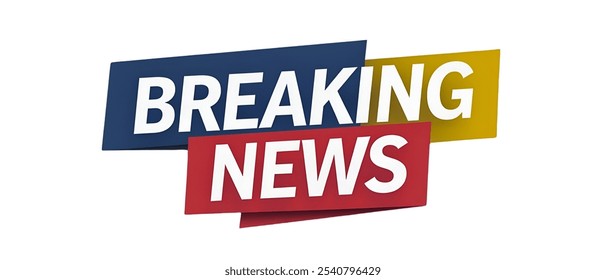 BREAKING NEWS creative banner,minimalistic flat vector illustration,plain background