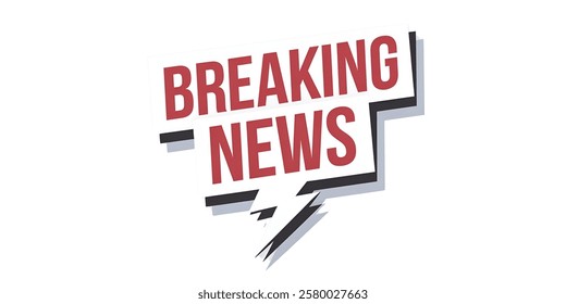 BREAKING NEWS creative banner,minimalistic flat vector illustration,plain background