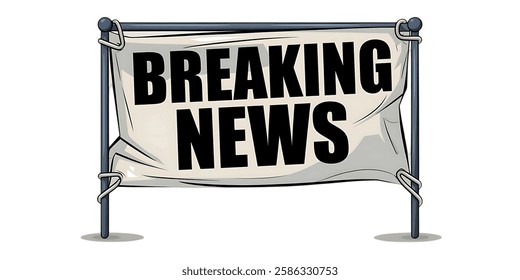 BREAKING NEWS creative banner,minimalistic flat vector illustration,plain background