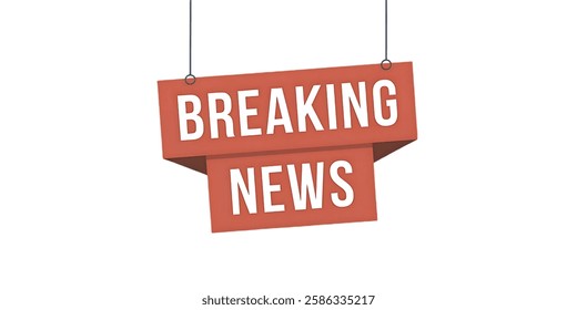 BREAKING NEWS creative banner,minimalistic flat vector illustration,plain background