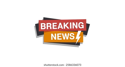 BREAKING NEWS creative banner,minimalistic flat vector illustration,plain background