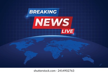 Breaking News with Dark Blue Earth Background