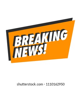 BREAKING NEWS in Flat Colours with 3D Style Shadow