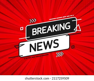 Breaking news flach rote Illustration. Vektorgrafik im flachen Design-Stil. Vektorgrafik