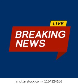 Breaking news flat vector banner