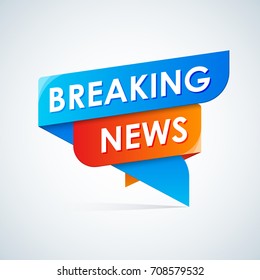 Breaking news graphic design. Vector illustration.