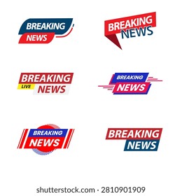Breaking News Graphics, Live Television Banner Vector Set.