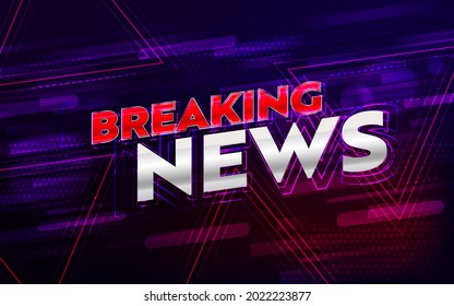 Plantilla de banner web abstracto para titulares de noticias de última hora. Diseño realista tridimensional para transmisión de video y televisión de transmisión o canal de internet. Información mundial. Ilustración del vector