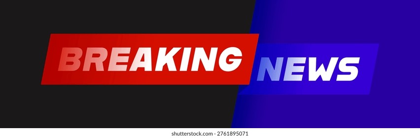 Breaking news headline background. Banner design of entertaining show with news. Logo of World global TV news. Vector illustration 