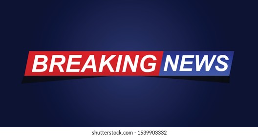 Breaking news headline template. Flat logo template.Breaking News template title  for screen TV channel. Flat vector illustration EPS10.