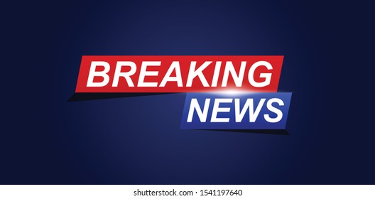 Breaking news headline template. Flat logo template.Breaking News template title  for screen TV channel. 