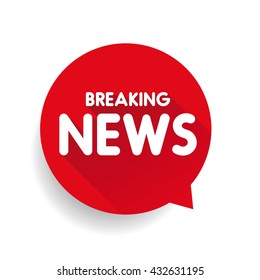 Breaking News icon label vector
