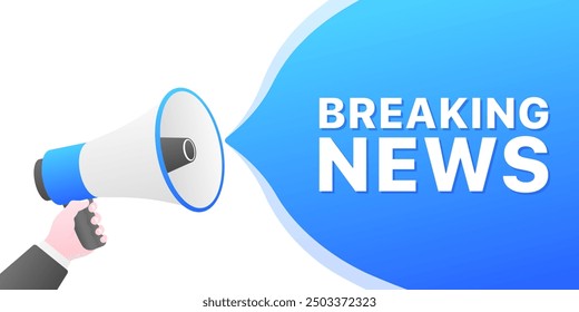 Breaking news icon. Megaphone icon. Flat style. Vector icons.