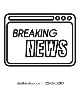 Breaking news icon outline vector. Camera press. Media reporter