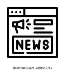 breaking news icon with style outline
