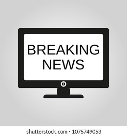 Breaking News icon. Breaking News symbol. Flat design. Stock - Vector illustration