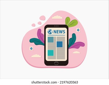 Breaking news Isolated vector icon. Sign of main news on mobile phone screen