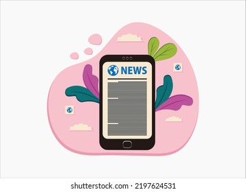 Breaking news Isolated vector icon. Sign of main news on handphone vector illustration