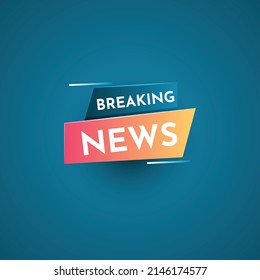 Breaking news label illustration template design