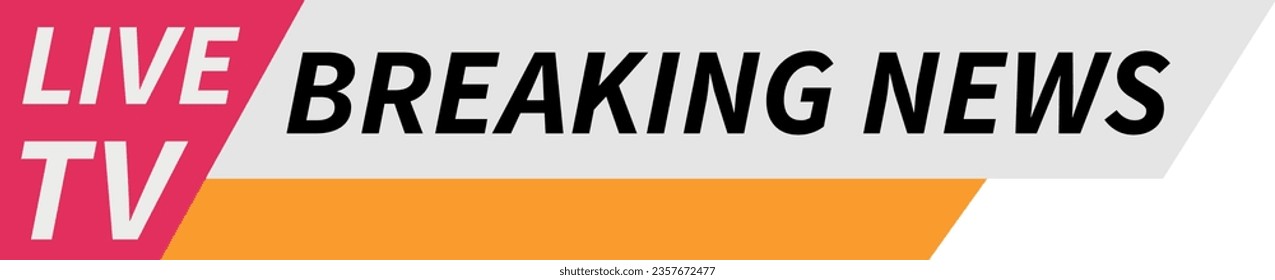 Breaking news label. Live tv logo template