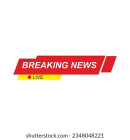 Breaking news label tag vector element