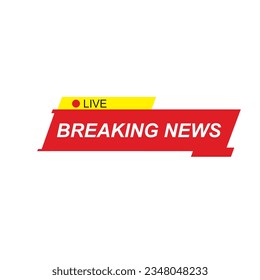 Breaking news label tag vector element