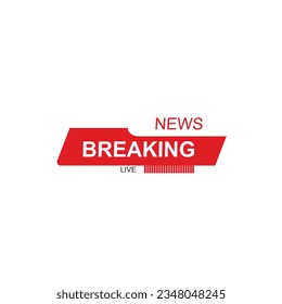 Breaking news label tag vector element