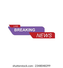 Breaking news label tag vector element
