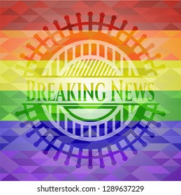 Breaking News lgbt colors emblem 