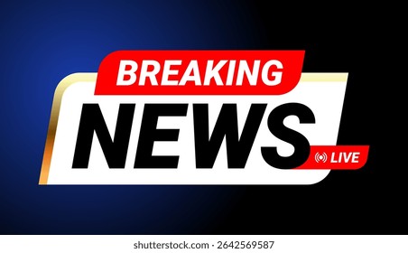 Breaking News Live Announcement Banner. For wallpaper, background, icon, logo, sign, symbol, social media, website, badge, label. Vector illustration